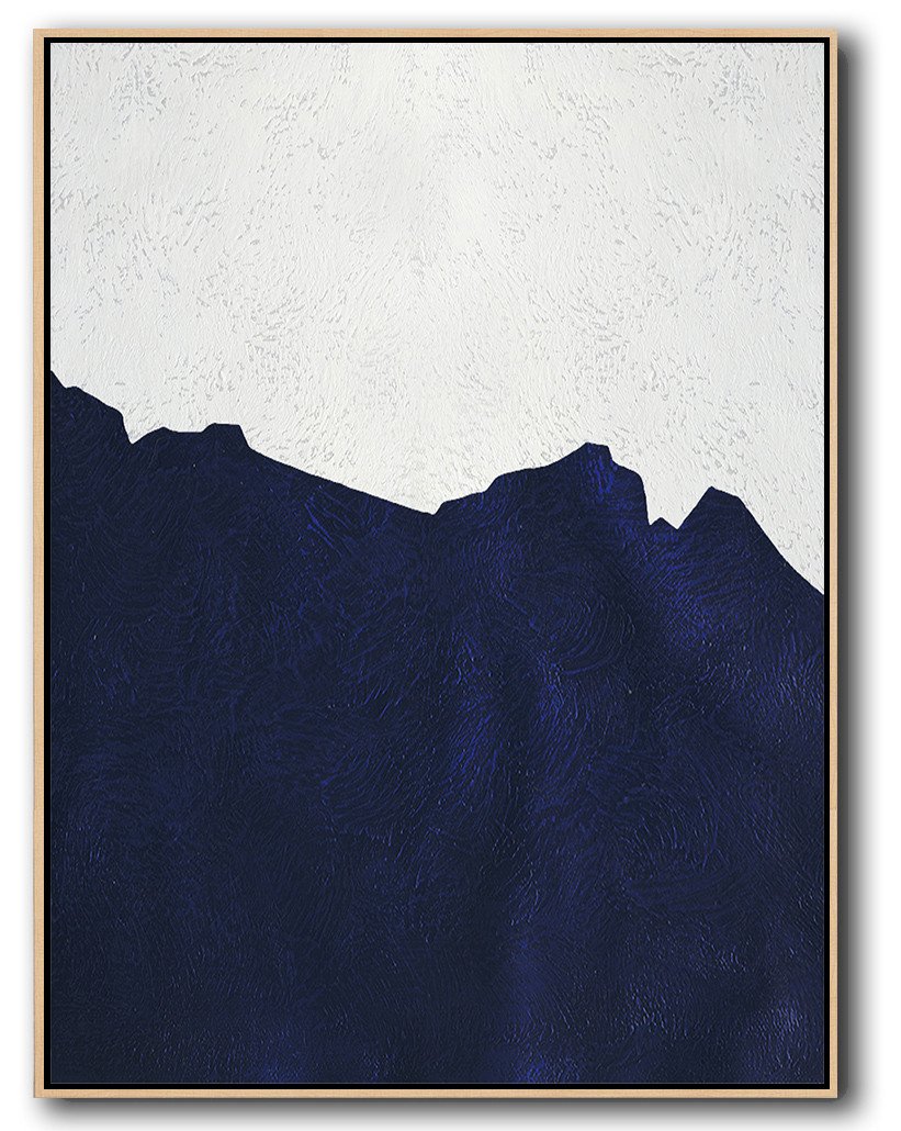 Extra Large Textured Painting On Canvas,Navy Blue Abstract Painting Online,Original Abstract Painting Canvas Art